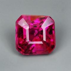 ok. 0,25ct/1szt -NIEPOPRAWIANY RUBIN NAT.-  3,17x3,23mm 2,56mm głęb. ośmiokąt / szlif szmaragdowy
