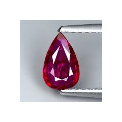 ok. 0,63ct/1szt -CERTYFIKOWANY NIE WYGRZEWANY RUBIN NAT.-  7,3x4,7mm 1,8mm głęb. kropla