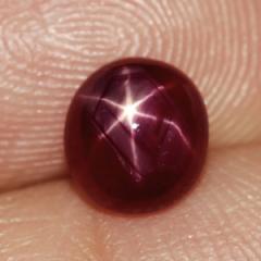 ok. 1,75ct/1szt -GWIAŹDZISTY PIĘKNY RUBIN NAT.-  7,25x6,43 mm / 3,54 mm głęb. owal