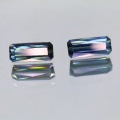 ok. 3,49ct/para -INDYGOLIT TURMALIN NAT.- 10,56x4,42/4,04mm + 10,39x4,42/3,90mm ośmiokąt