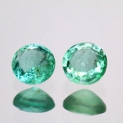 ok. 1,405ct/para -MIĘTOWY SZMARAGD NAT.- d5,89x5,89/3,14mm / d5,72x5,78/3,09  okrągły
