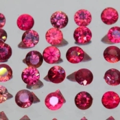 ok. 0,08ct/szt. -CHERRY RED (WIŚNIOWY) RUBIN NAT.- d2,6mm okrągły