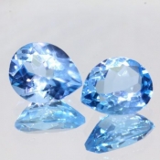 ok. 10,13ct/para -SWISS BLUE TOPAZ NAT.- 12,18x10,09/5,43mm + 12,20x9,99/6,25mm kropla