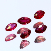 ok. 0,12ct/szt. -ROYAL RED (CZERWIEŃ KRÓLEWSKA) - NAJCENNIEJSZY ODCIEŃ RUBIN NAT.- 3,7x2,2/1,6mm (+/-0,2mm) markiza