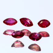 ok. 0,12ct/szt. -ROYAL RED (CZERWIEŃ KRÓLEWSKA) - NAJCENNIEJSZY ODCIEŃ RUBIN NAT.- 3,7x2,2/1,6mm (+/-0,2mm) markiza