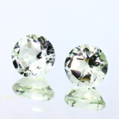 ok. 3,715ct/para -PRASIOLIT JASNY ZIELONY AMETYST NAT.- 8,02x8,03/5,23mm (1,875 ct)  7,96x7,97/5,37mm (1,845ct) okrągły