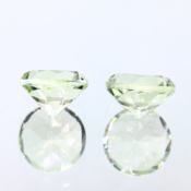 ok. 3,715ct/para -PRASIOLIT JASNY ZIELONY AMETYST NAT.- 8,02x8,03/5,23mm (1,875 ct)  7,96x7,97/5,37mm (1,845ct) okrągły