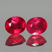 ok. 2,095ct/para -PIEKNY  RUBIN IMPREGNOWANY NAT.- 6x5mm owal