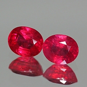 ok. 2,095ct/para -PIEKNY  RUBIN IMPREGNOWANY NAT.- 6x5mm owal