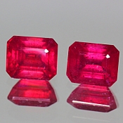 ok. 3,51ct/para -PIEKNY  RUBIN IMPREGNOWANY NAT.- 7x6mm ośmiokąt