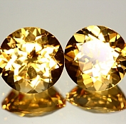 ok. 6,87ct/1para -SŁONECZNY CYTRYN NAT.- d10,05/6,40mm okrągły