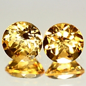 ok. 3,64ct/1para -SŁONECZNY CYTRYN NAT.- d7,95/5,58mm okrągły