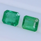 ok. 0,85ct/para - SZMARAGD NAT.- 5x4 (1. 5,08x4,14/2,42mm 2. 4,74x4,08/2,70mm) ośmiokąt