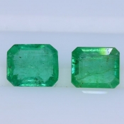 ok. 0,85ct/para - SZMARAGD NAT.- 5x4 (1. 5,08x4,14/2,42mm 2. 4,74x4,08/2,70mm) ośmiokąt