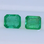 ok. 0,85ct/para - SZMARAGD NAT.- 5x4 (1. 5,08x4,14/2,42mm 2. 4,74x4,08/2,70mm) ośmiokąt