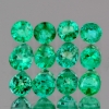 SZMARAGD NAT.-  2,5mm okrągły, średnio 0,067ct /1szt.