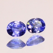 ok. 0,95ct/para - SZAFIR NAT.- 0,46ct ov5,06x4,04/2,41mm + 0,49ct ov5,04x4,09/2,61mm owal