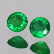 ok. 0,62ct/para - SZMARAGD NAT.- d4,4mm okrągły