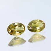 ok. 0,83ct/szt. -SŁOMKOWY TURMALIN NAT.- 7,14x5,08/3,58mm owal