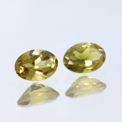 ok. 0,78ct/szt. -SŁOMKOWY TURMALIN NAT.- 7,07x5,03/3,23mm owal	