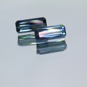 ok. 3,49ct/para -INDYGOLIT TURMALIN NAT.- 10,56x4,42/4,04mm + 10,39x4,42/3,90mm ośmiokąt