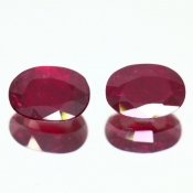 ok. 1,4ct/para -CZERWONY RUBIN NAT.- 7x5mm owal