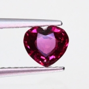 ok. 0,795ct/szt. -CHERRY PINK - AMARANTOWY GRANAT NAT.- 5,34x5,84/3,10mm serce