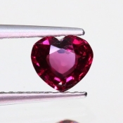 ok. 0,795ct/szt. -CHERRY PINK - AMARANTOWY GRANAT NAT.- 5,34x5,84/3,10mm serce