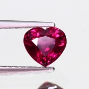 ok. 0,875ct/szt. -CHERRY PINK - AMARANTOWY GRANAT NAT.- 5,24x5,69/3,68mm serce