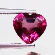 ok. 1,185ct/szt. -CHERRY PINK - AMARANTOWY GRANAT NAT.- 6,85x7,13/3,20mm serce