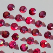 ok. 0,05ct/szt. -ROYAL RED (CZERWIEŃ KRÓLEWSKA) - NAJCENNIEJSZY ODCIEŃ RUBIN NAT.- d2,4mm okrągły