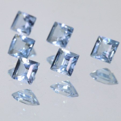 ok. 0,18ct/szt. -BABY BLUE AKWAMARYN NAT.- 3,5x3,5mm kwadrat
