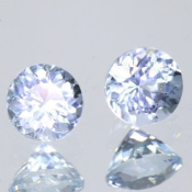 ok. 1,15ct/para -NASYCONY AKWAMARYN NAT.- 5,2mm średnicy  okrągły