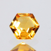 ok. 0,4ct/szt. -ZŁOCISTY CYTRYN NAT.- 4,90x4,87/2,81mm hexagon
