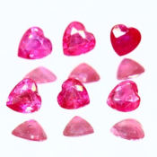 ok. 0,22ct/szt. -RÓŹOWAWY RUBIN NAT.- 3,7x3,7mm (+/-0,2) serce
